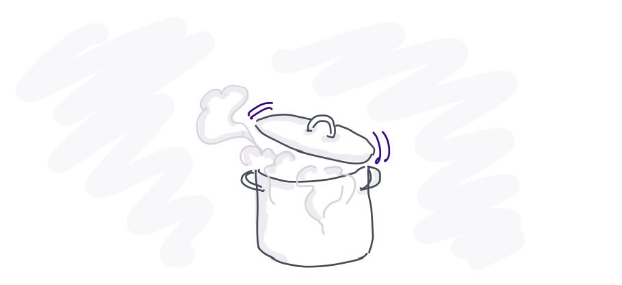 Dessin d'une marmite qui déborde